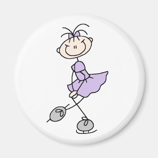 Lilac Ice Skaten Girl Magnet (Vorne)
