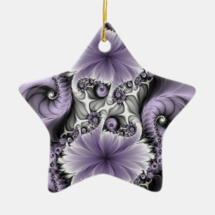 Lilac Illusion Abstraktes florales Fraktal Keramik Ornament