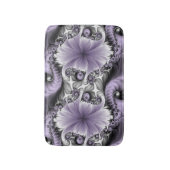 Lilac Illusion Abstraktes florales Fraktal Kunstfa Badematte (Vorderseite Vertikal)