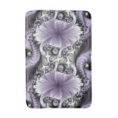 Lilac Illusion Abstraktes florales Fraktal Kunstfa Badematte (Vorderseite Vertikal)