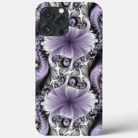 Lilac Illusion Abstraktes florales Fraktal Kunstfa Case-Mate iPhone Hülle (Rückseite)