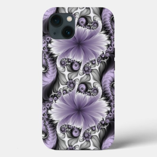 Lilac Illusion Abstraktes florales Fraktal Kunstfa Case-Mate iPhone Hülle (Rückseite)