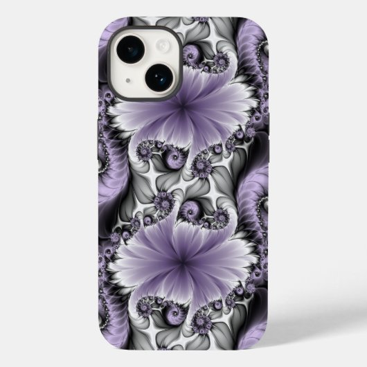Lilac Illusion Abstraktes florales Fraktal Kunstfa Case-Mate iPhone Hülle (Rückseite)