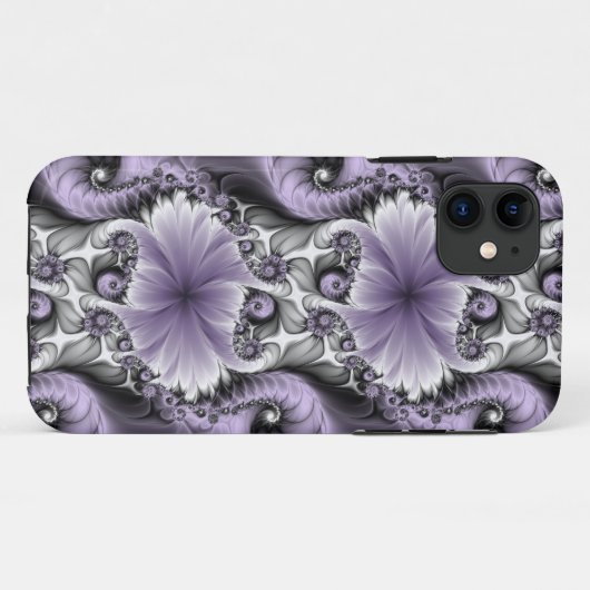 Lilac Illusion Abstraktes florales Fraktal Kunstfa Case-Mate iPhone Hülle (Rückseite (Horizontal))