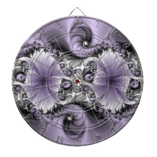 Lilac Illusion Abstraktes florales Fraktal Kunstfa Dartscheibe