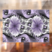 Lilac Illusion Abstraktes florales Fraktal Kunstfa Fensteraufkleber (Blatt 2)