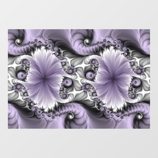 Lilac Illusion Abstraktes florales Fraktal Kunstfa Fensteraufkleber (Blatt)