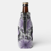 Lilac Illusion Abstraktes florales Fraktal Kunstfa Flaschenkühler (Flasche Rückseite)