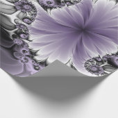 Lilac Illusion Abstraktes florales Fraktal Kunstfa Geschenkpapier (Ecke)