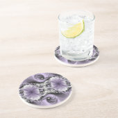 Lilac Illusion Abstraktes florales Fraktal Kunstfa Getränkeuntersetzer (Seite)