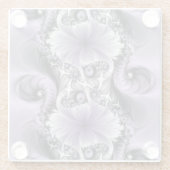 Lilac Illusion Abstraktes florales Fraktal Kunstfa Glasuntersetzer (Rückseite)