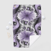 Lilac Illusion Abstraktes florales Fraktal Kunstfa Golfhandtuch (Insitu)