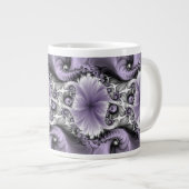 Lilac Illusion Abstraktes florales Fraktal Kunstfa Jumbo-Tasse (Vorderseite Rechts)