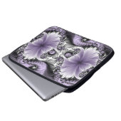 Lilac Illusion Abstraktes florales Fraktal Kunstfa Laptopschutzhülle (Vorne Knopf)