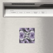 Lilac Illusion Abstraktes florales Fraktal Kunstfa Magnet (In Situ (Geschirrspüler))