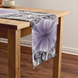 Lilac Illusion Abstraktes florales Fraktal Kunstfa Mittelgroßer Tischläufer