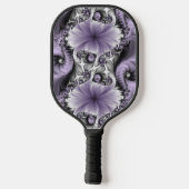 Lilac Illusion Abstraktes florales Fraktal Kunstfa Pickleball Schläger (Rückseite)