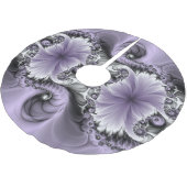 Lilac Illusion Abstraktes florales Fraktal Kunstfa Polyester Weihnachtsbaumdecke (Schrägansicht)