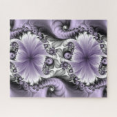 Lilac Illusion Abstraktes florales Fraktal Kunstfa Puzzle (Horizontal)