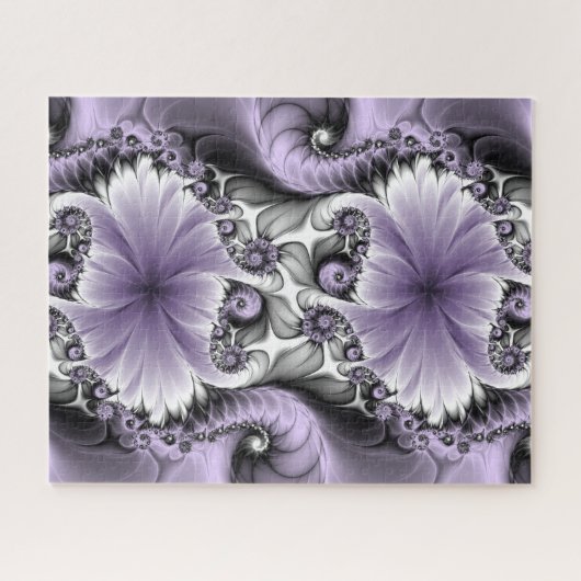 Lilac Illusion Abstraktes florales Fraktal Kunstfa Puzzle (Horizontal)