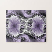 Lilac Illusion Abstraktes florales Fraktal Kunstfa Puzzle (Horizontal)