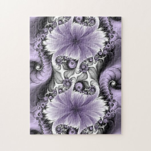 Lilac Illusion Abstraktes florales Fraktal Kunstfa Puzzle (Vertikal)
