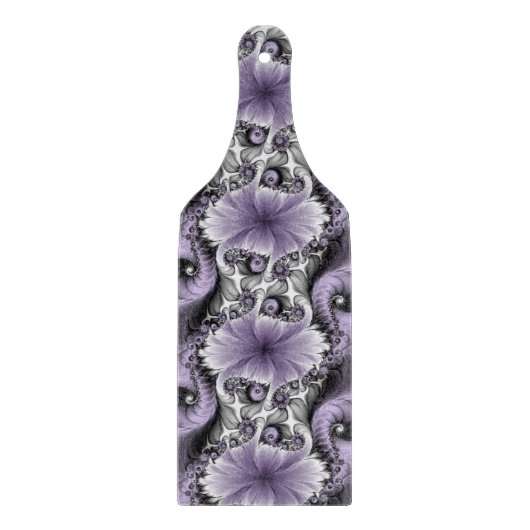 Lilac Illusion Abstraktes florales Fraktal Kunstfa Schneidebrett (Vorderseite)