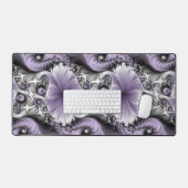 Lilac Illusion Abstraktes florales Fraktal Kunstfa Schreibtischunterlage (Tastatur & Maus)