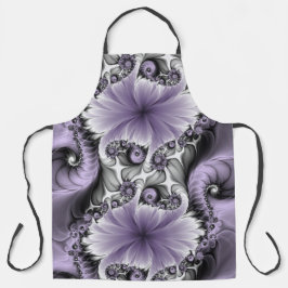 Lilac Illusion Abstraktes florales Fraktal Kunstfa Schürze
