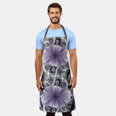 Lilac Illusion Abstraktes florales Fraktal Kunstfa Schürze (Getragen)