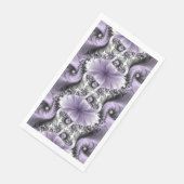 Lilac Illusion Abstraktes florales Fraktal Kunstfa Serviette (Ecke)