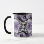 Lilac Illusion Abstraktes florales Fraktal Kunstfa Tasse (Links)