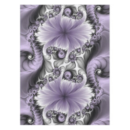 Lilac Illusion Abstraktes florales Fraktal Kunstfa Tischdecke