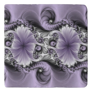 Lilac Illusion Abstraktes florales Fraktal Kunstfa Töpfeuntersetzer