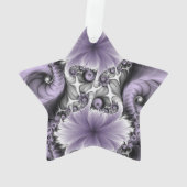 Lilac Illusion Abstraktes florales Fraktal Ornament (Rückseite)