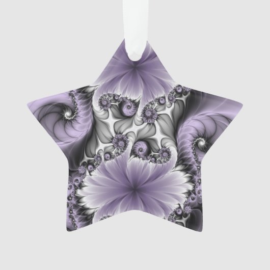 Lilac Illusion Abstraktes florales Fraktal Ornament (Vorderseite)