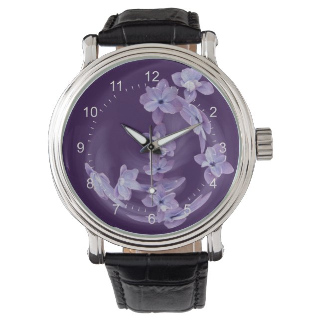 Lilac im Kreis Armbanduhr (Vorderseite)