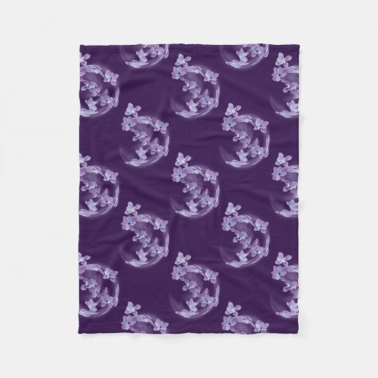 Lilac im Kreis Fleecedecke (Vorderseite)