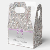 Lilac Imitats Bow Silver Sequins Sweet 16 Geschenkschachtel (Geöffnet)