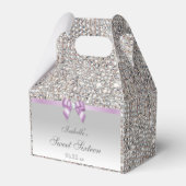 Lilac Imitats Bow Silver Sequins Sweet 16 Geschenkschachtel (Vorderseite)