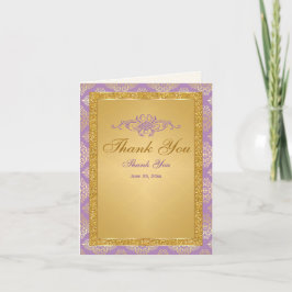 Lilac, IMITATS Gold Glitzer, Damask Danke Karte