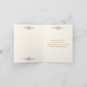 Lilac, IMITATS Gold Glitzer, Damask Danke Karte (Innenseite)