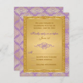Lilac, IMITATS Gold Glitzer, Damask Scroll RSVP Ka (Vorne/Hinten)