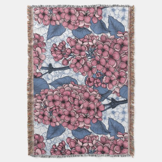 Lilac in Rosa und Blau Decke (Vorderseite Vertikal)