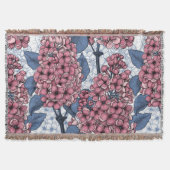 Lilac in Rosa und Blau Decke (Vorderseite)