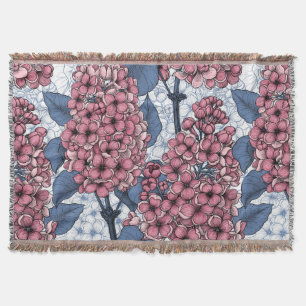 Lilac in Rosa und Blau Decke