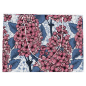 Lilac in Rosa und Blau Große Geschenktüte (Rückseite)