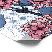 Lilac in Rosa und Blau Poster (Ecke)