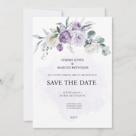 Lilac Infusion Save the Date Wedding Invitation Einladung