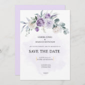 Lilac Infusion Save the Date Wedding Invitation Einladung (Vorne/Hinten)
